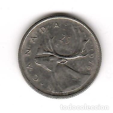 Monedas antiguas de Am&eacute;rica: Moneda de Canada: 25 cent; a&ntilde;o 1976 (Maris) - Foto 1