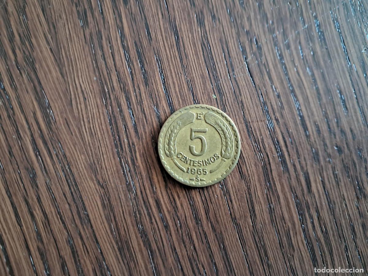 Monedas antiguas de Am&eacute;rica: moneda de Chile, 5 cent&eacute;simos, a&ntilde;o 1965 - Foto 2