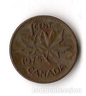 Monedas antiguas de Am&eacute;rica: Moneda de Canada: 1 cent; a&ntilde;o 1975 (Maris) - Foto 1