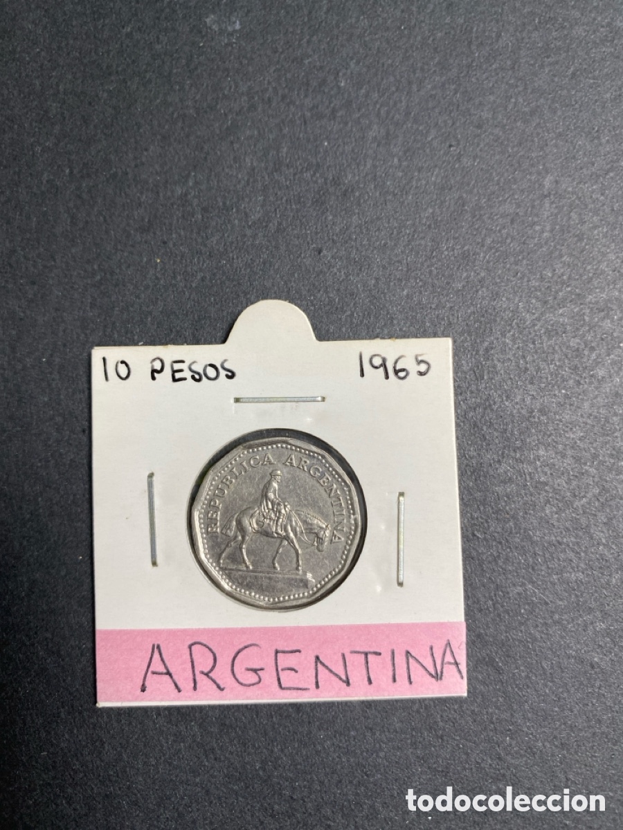 Monedas antiguas de Am&eacute;rica: Moneda de Argentina 10 pesos - Foto 1