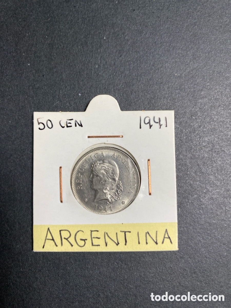 Monedas antiguas de Am&eacute;rica: Moneda de Argentina 50 centavos - Foto 1