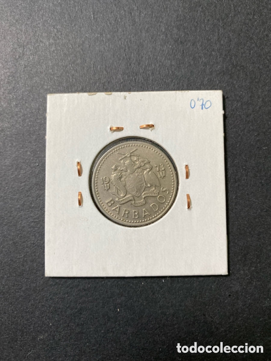 Monedas antiguas de Am&eacute;rica: Moneda de Barbados 20 cents - Foto 2