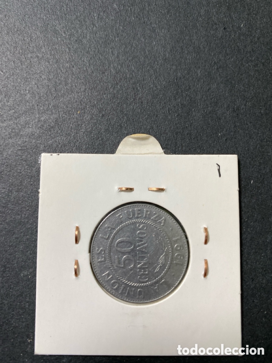 Monedas antiguas de Am&eacute;rica: Moneda de Bolivia 50 centavos - Foto 2