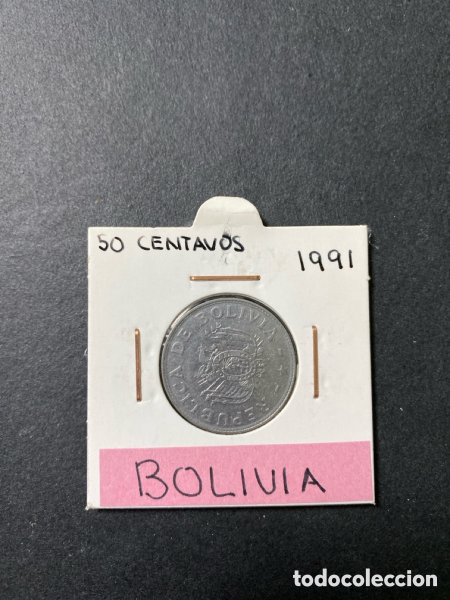 Monedas antiguas de Am&eacute;rica: Moneda de Bolivia 50 centavos - Foto 1