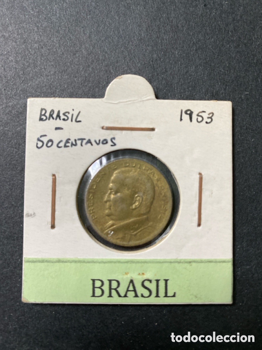 Monedas antiguas de Am&eacute;rica: Moneda de Brasil 50 centavos - Foto 1