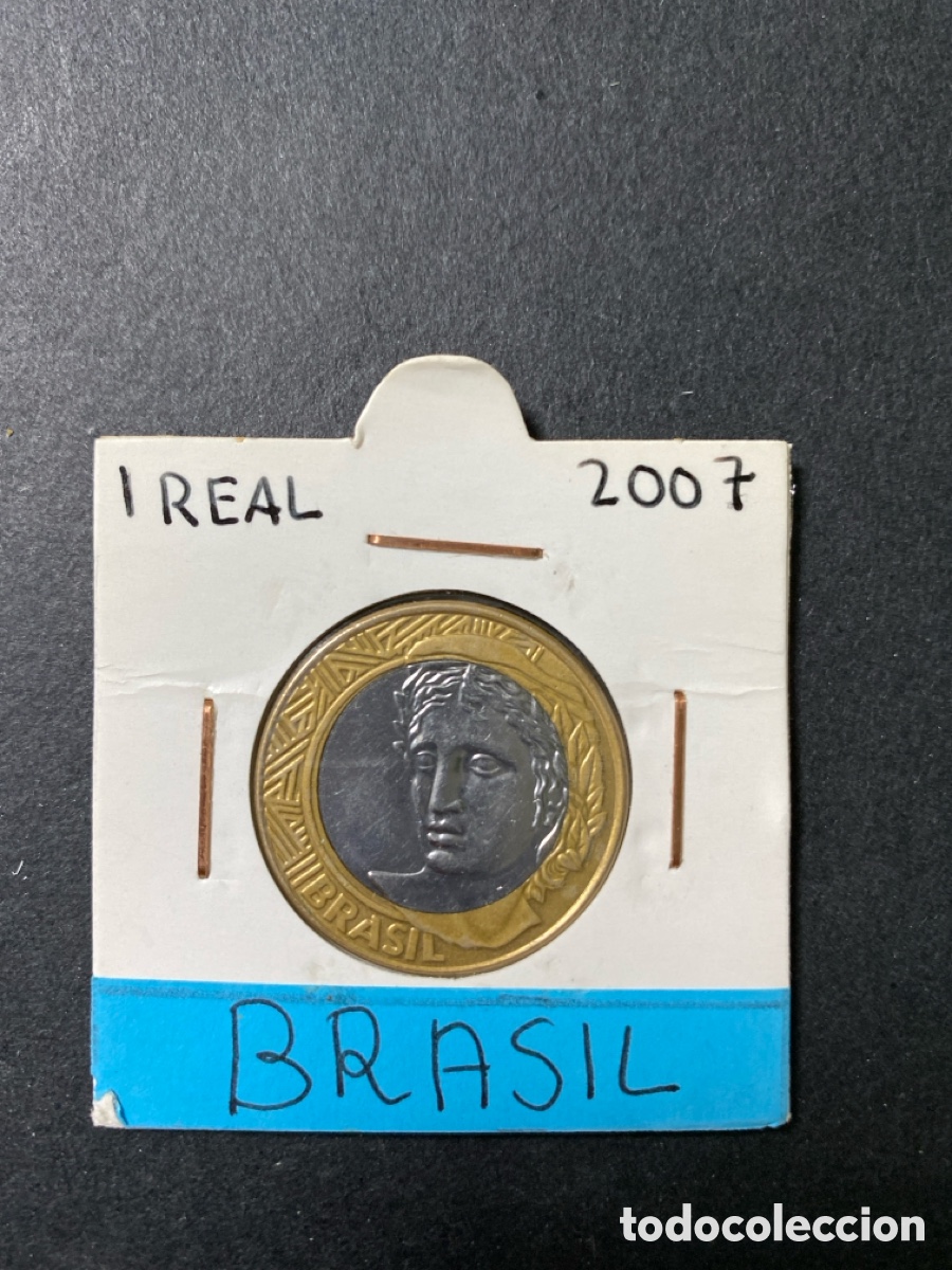 Monedas antiguas de Am&eacute;rica: Moneda de Brasil 1 real - Foto 1