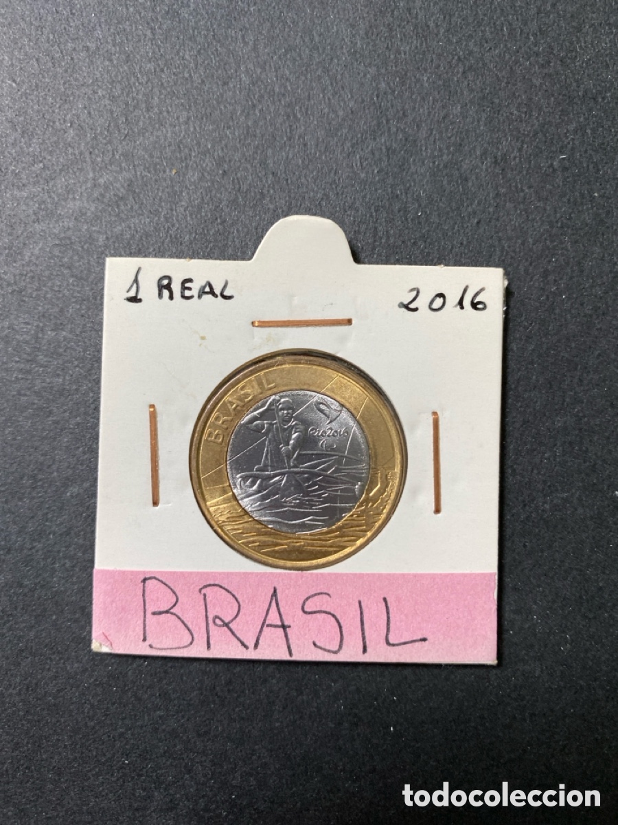 Monedas antiguas de Am&eacute;rica: Moneda de Brasil 1 real - Foto 1