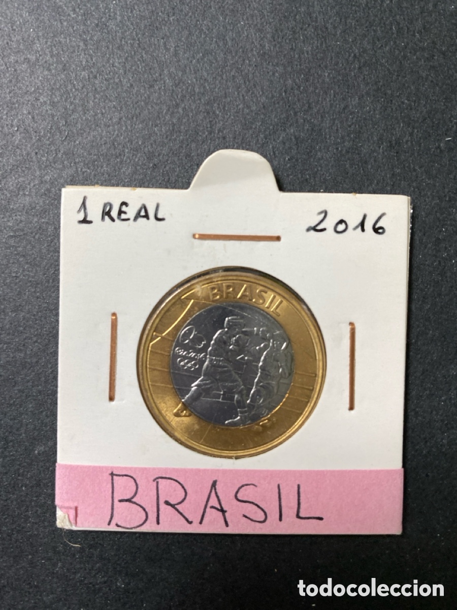 Monedas antiguas de Am&eacute;rica: Moneda de Brasil 1 real - Foto 1
