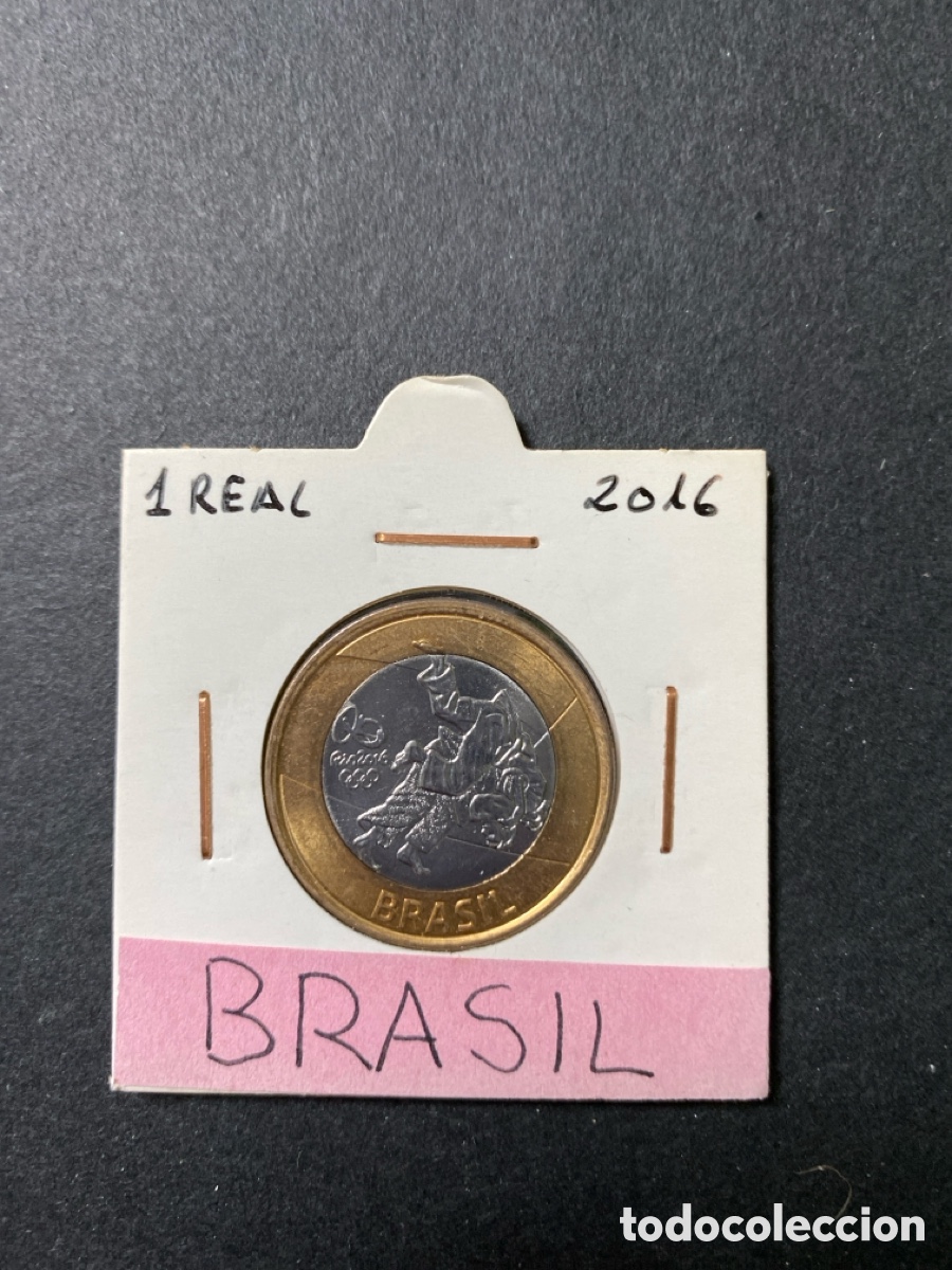 Monedas antiguas de Am&eacute;rica: Moneda de Brasil 1 real - Foto 1
