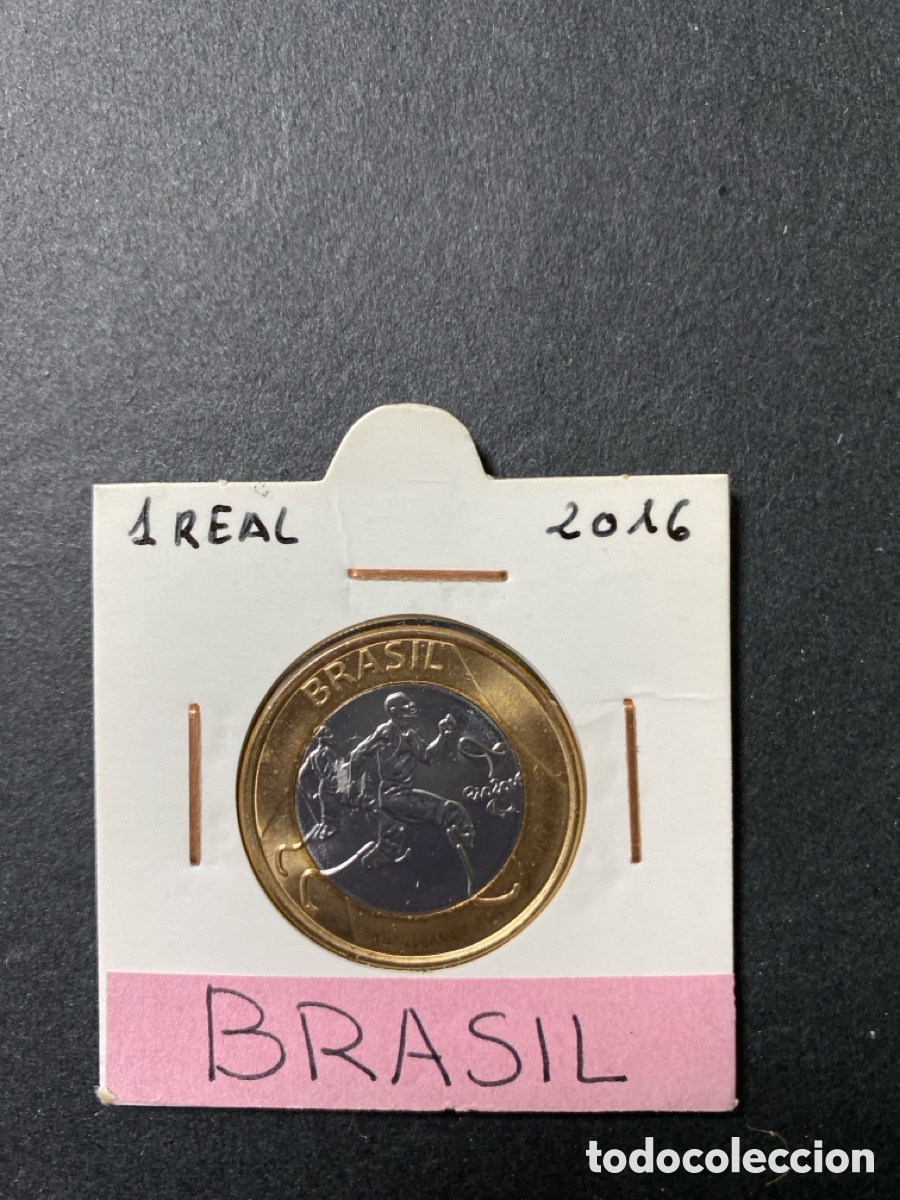 Monedas antiguas de Am&eacute;rica: Moneda de Brasil 1 real - Foto 1