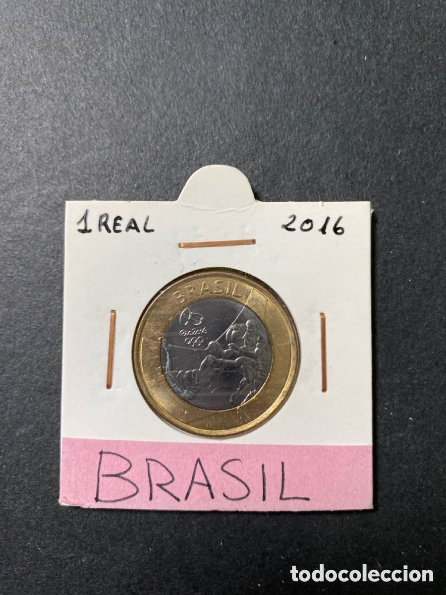 Monedas antiguas de Am&eacute;rica: Moneda de Brasil 1 real - Foto 1