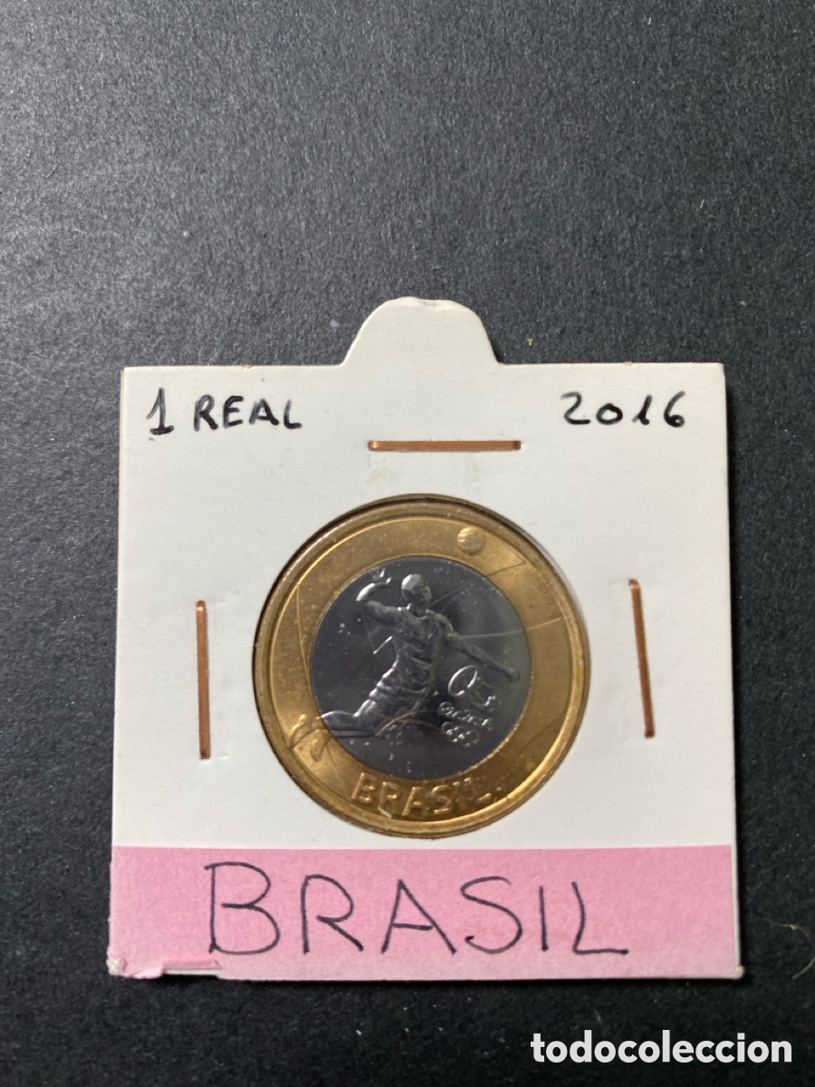 Monedas antiguas de Am&eacute;rica: Moneda de Brasil 1 real - Foto 1