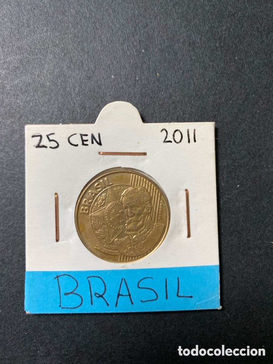 Monedas antiguas de Am&eacute;rica: Moneda de Brasil 25 centavos - Foto 1