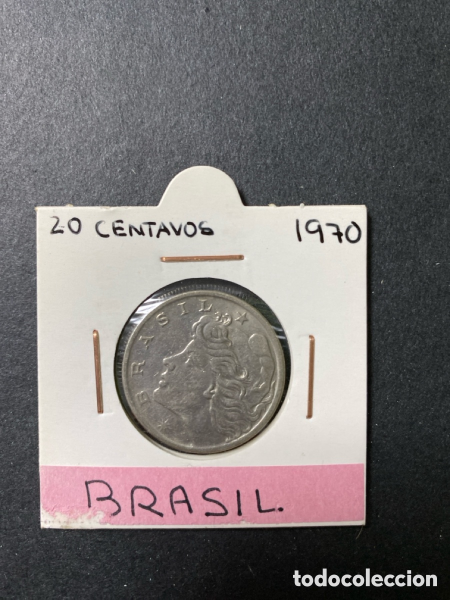 Monedas antiguas de Am&eacute;rica: Moneda de Brasil 20 centavos - Foto 1