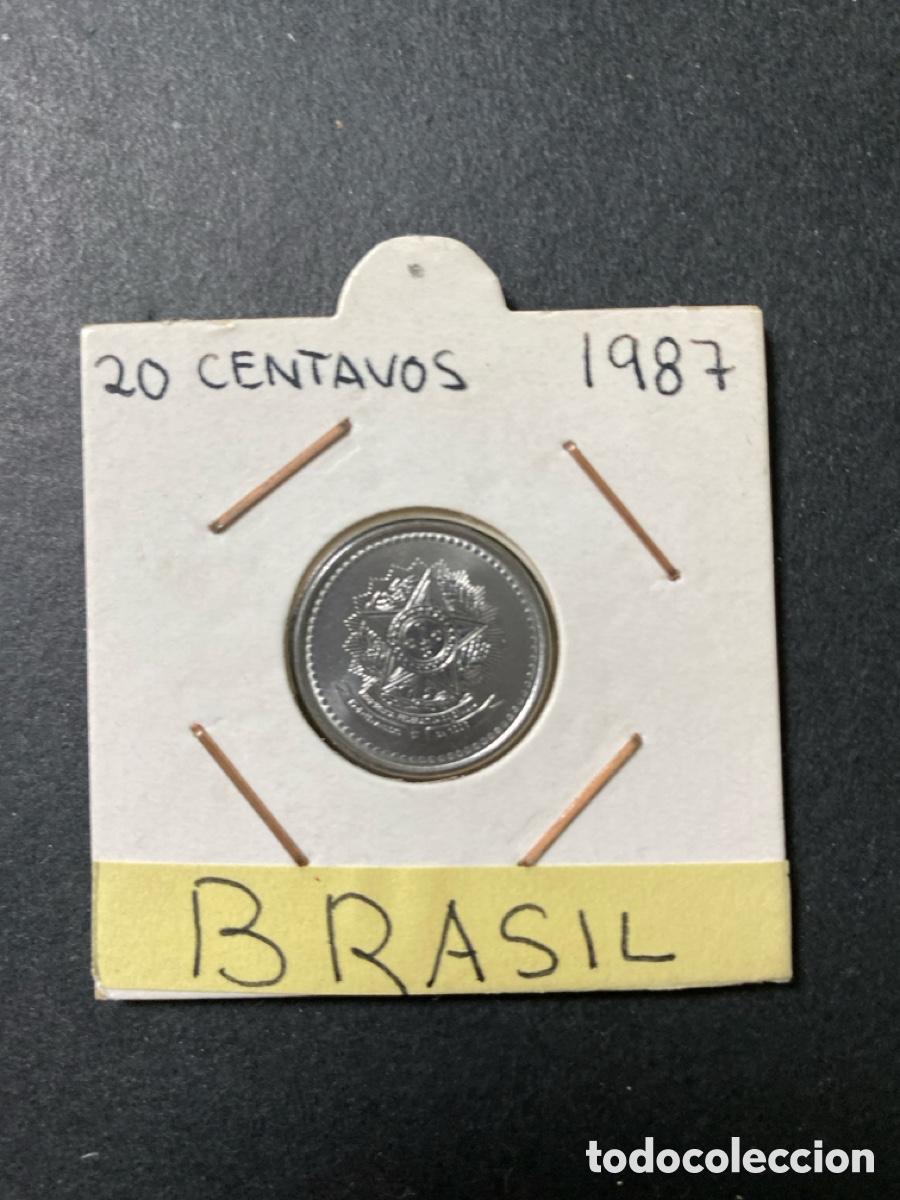 Monedas antiguas de Am&eacute;rica: Moneda de Brasil 20 centavos - Foto 1