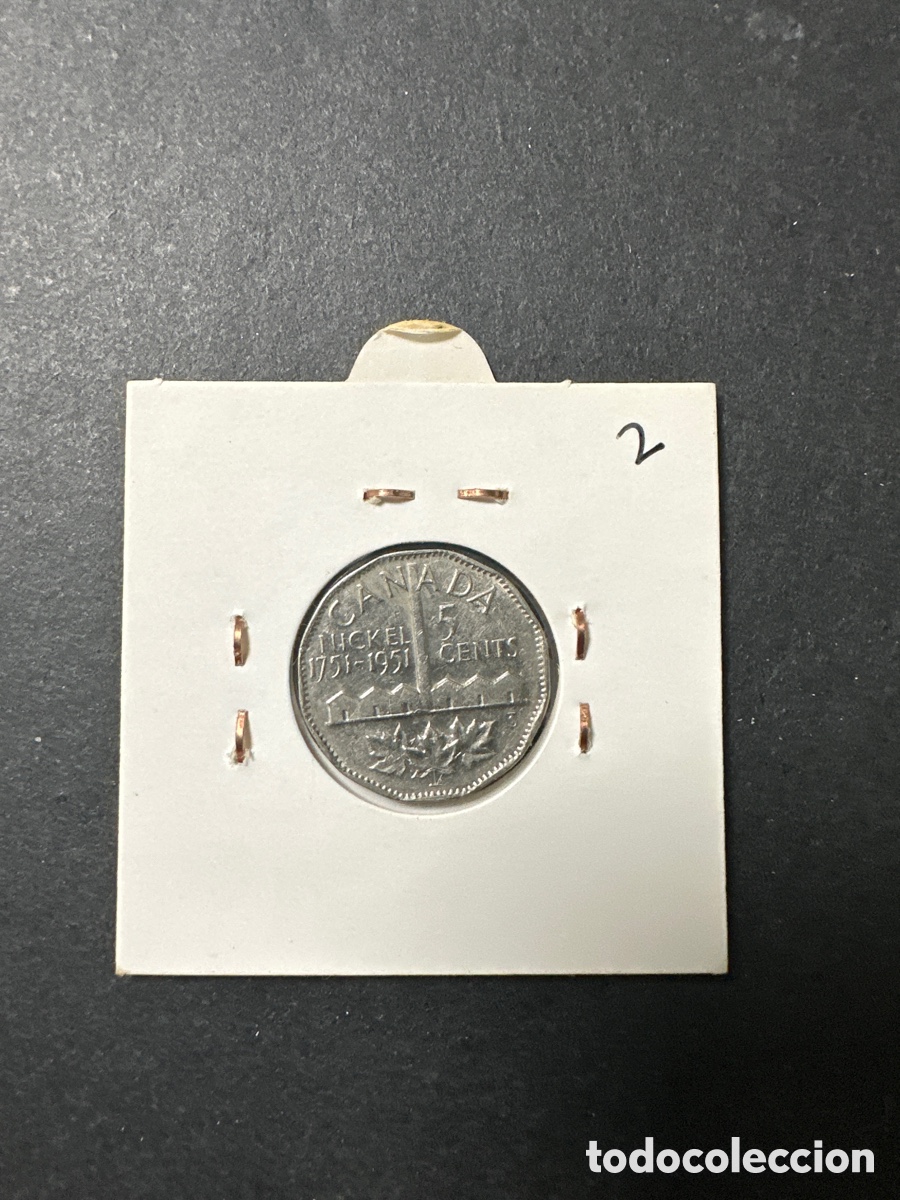 Monedas antiguas de Am&eacute;rica: Moneda de Canada 5 cents - Foto 2