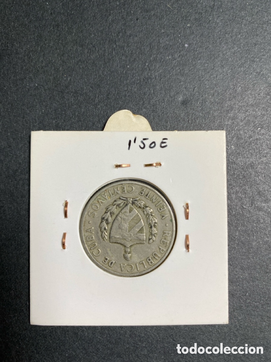 Monedas antiguas de Am&eacute;rica: Moneda de Cuba 25 centavos - Foto 2