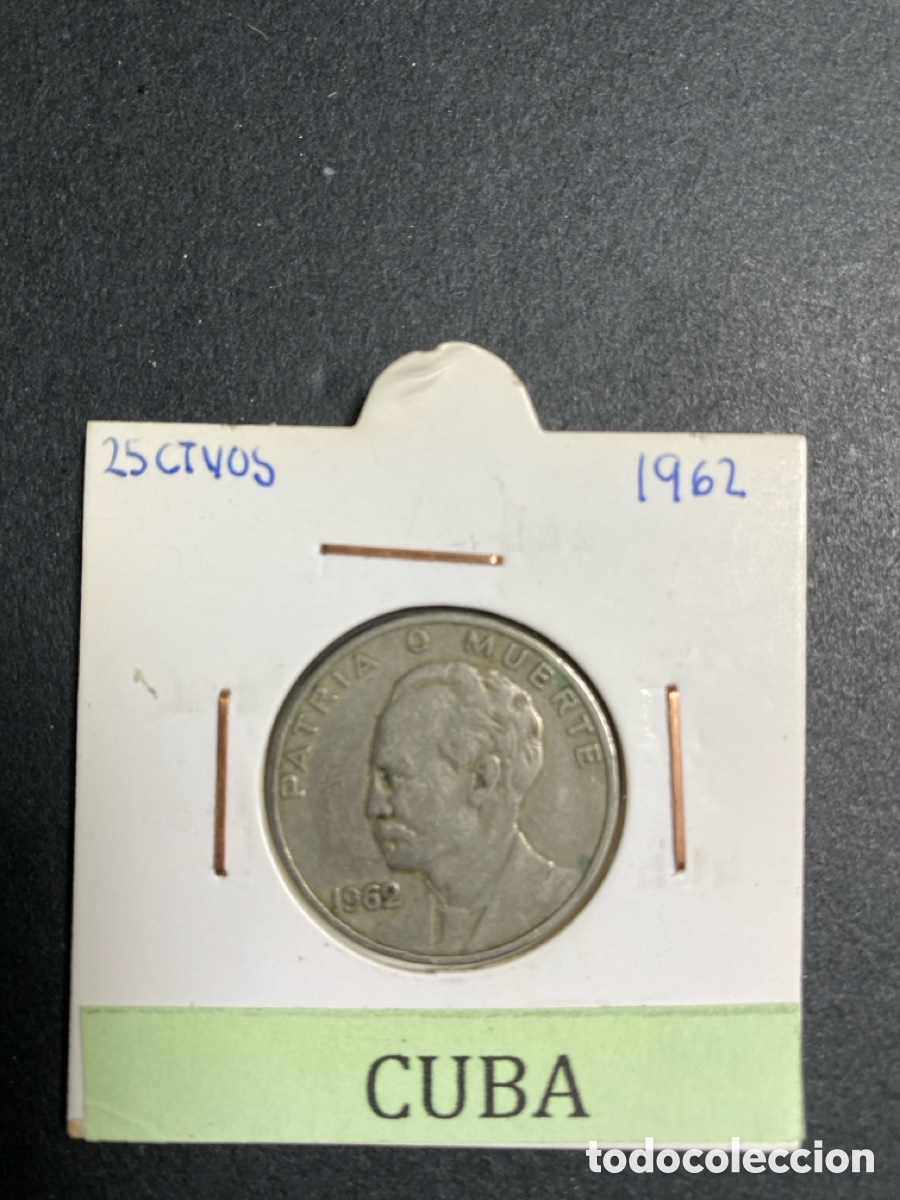 Monedas antiguas de Am&eacute;rica: Moneda de Cuba 25 centavos - Foto 1