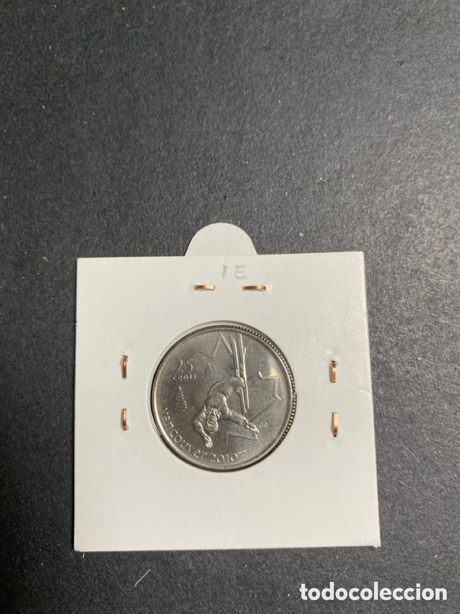 Monedas antiguas de Am&eacute;rica: Moneda de Canada 25 c&eacute;ntimos - Foto 2