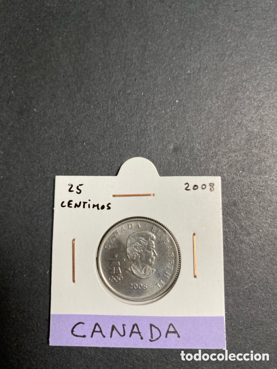 Monedas antiguas de Am&eacute;rica: Moneda de Canada 25 c&eacute;ntimos - Foto 1