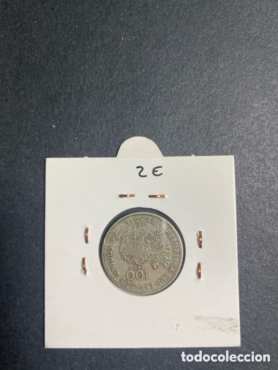 Monedas antiguas de Am&eacute;rica: Moneda de Brasil 100 reis - Foto 2