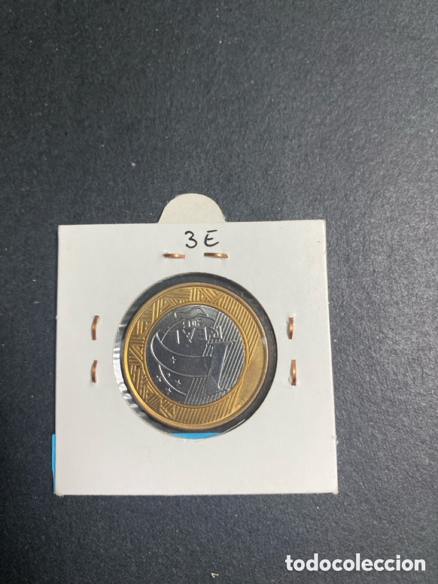 Monedas antiguas de Am&eacute;rica: Moneda de Brasil 1 real - Foto 2