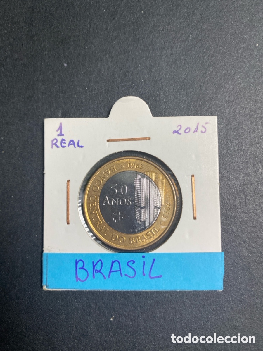 Monedas antiguas de Am&eacute;rica: Moneda de Brasil 1 real - Foto 1