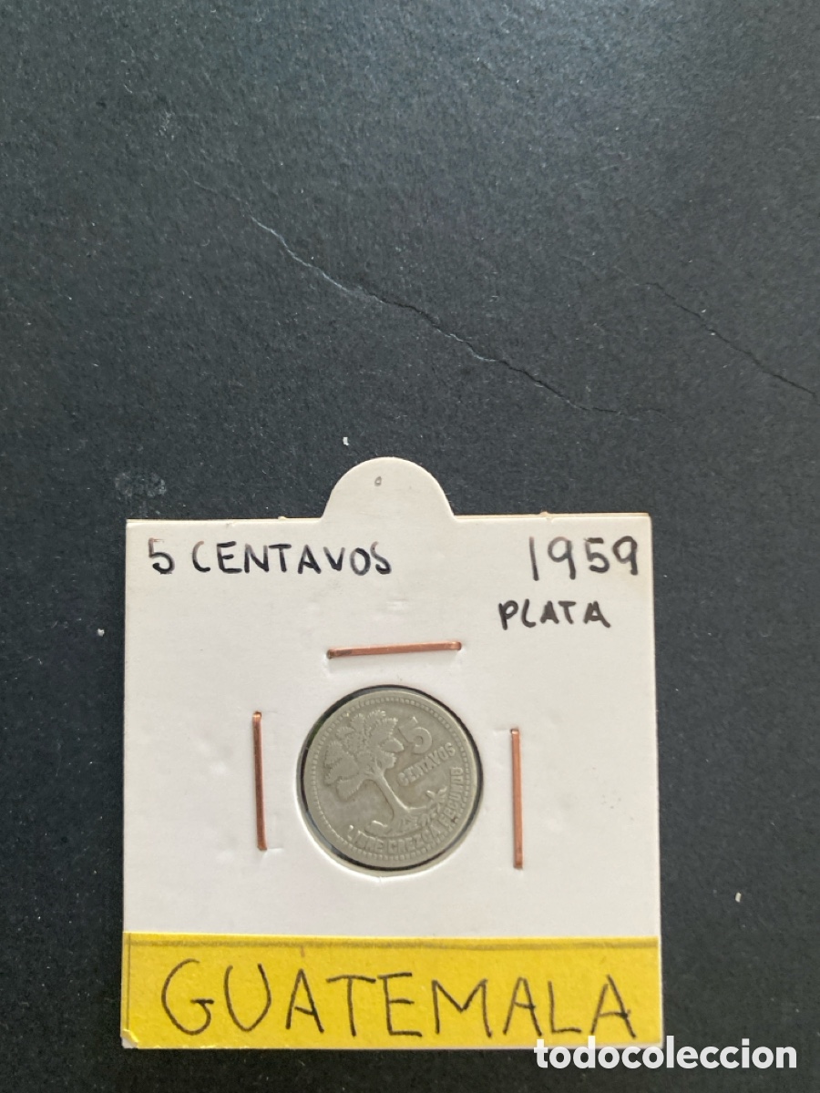 Monedas antiguas de Am&eacute;rica: Moneda de Guatemala 5 centavos - Foto 1