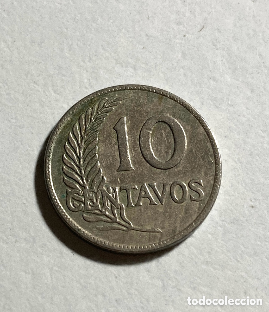 Monedas antiguas de Am&eacute;rica: 10 centavos Per&uacute; 1921 MBC+ - Foto 2