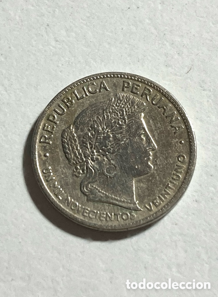 Monedas antiguas de Am&eacute;rica: 10 centavos Per&uacute; 1921 MBC+ - Foto 1