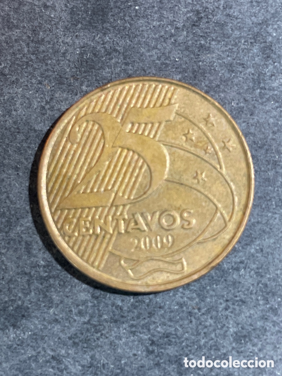 Monedas antiguas de Am&eacute;rica: Brasil 25 centavos 2009 - Foto 2