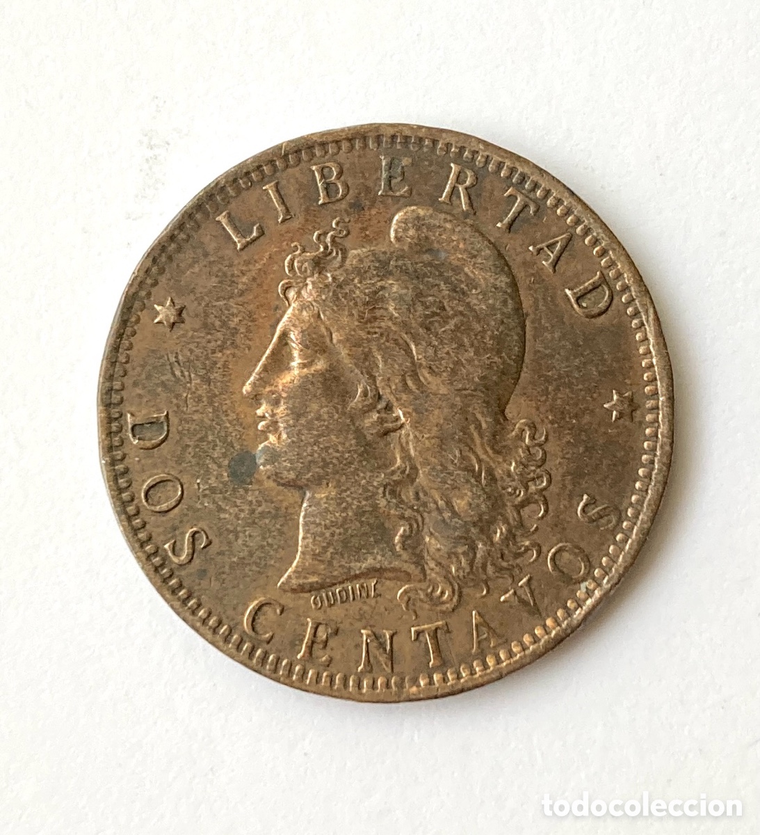 Monedas antiguas de Am&eacute;rica: 2 centavos Argentina 1891. - Foto 1