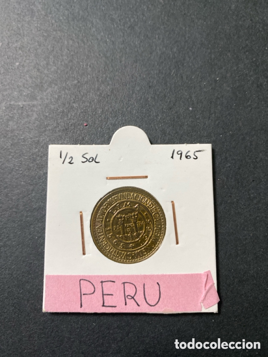 Monedas antiguas de Am&eacute;rica: Moneda de Per&uacute; 1/2 sol - Foto 1