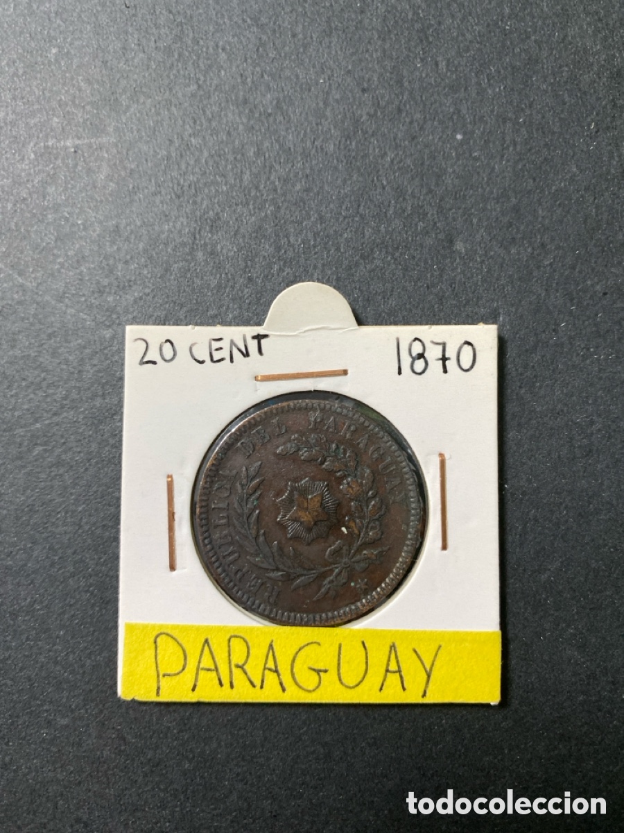 Monedas antiguas de Am&eacute;rica: Moneda de Paraguay 20 cent - Foto 1