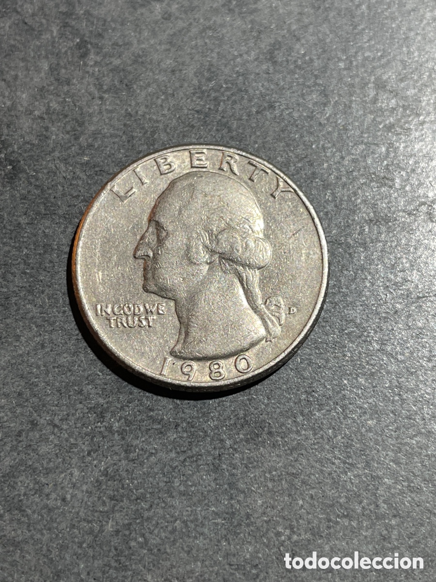 Monedas antiguas de Am&eacute;rica: EEUU. A&ntilde;o 1980 1/4 d&oacute;lar - Foto 1
