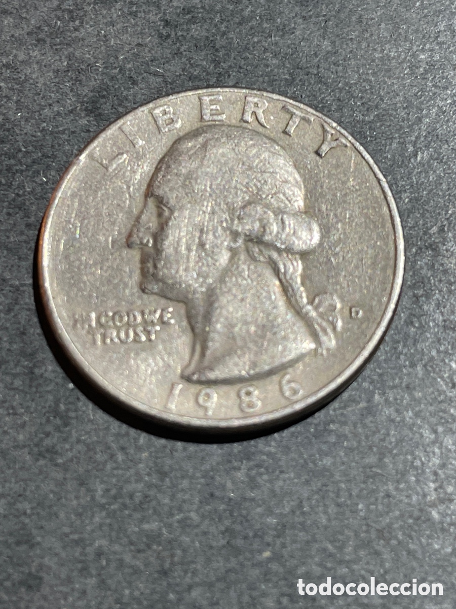 Monedas antiguas de Am&eacute;rica: EEUU 1/4 d&oacute;lar a&ntilde;o 1986 - Foto 1