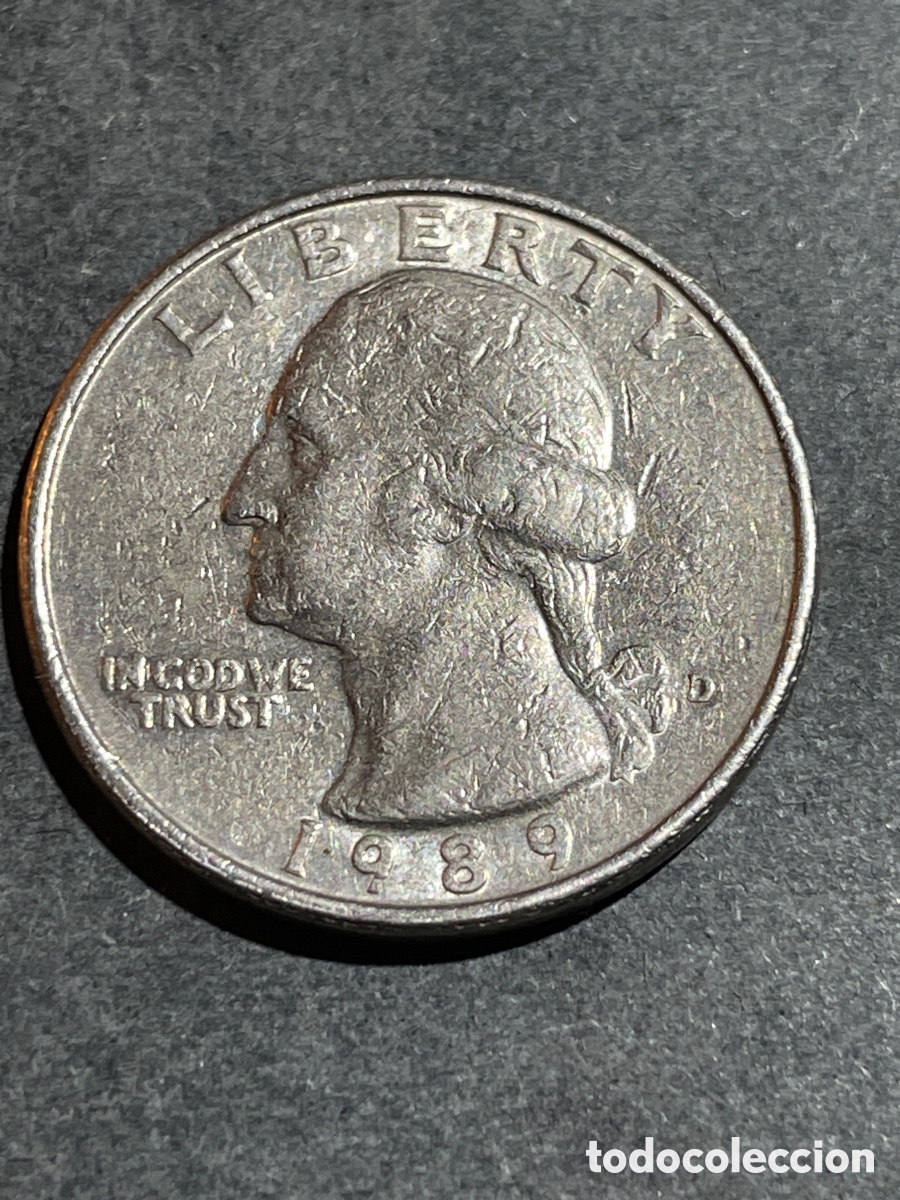 Monedas antiguas de Am&eacute;rica: EEUU 1/4 d&oacute;lar a&ntilde;o 1989 - Foto 1