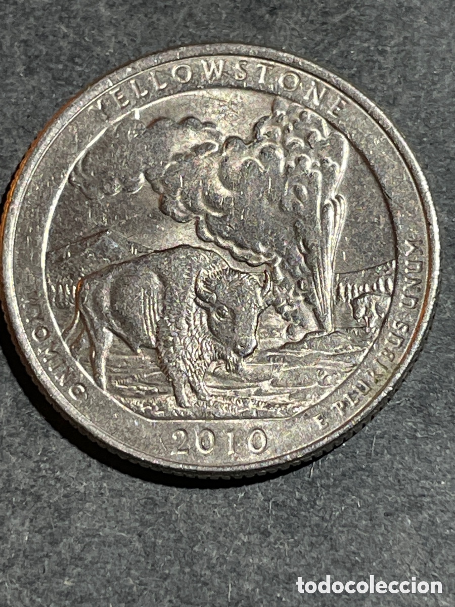 Monedas antiguas de Am&eacute;rica: EEUU 1/4 d&oacute;lar YELLOWSTONE - Foto 1
