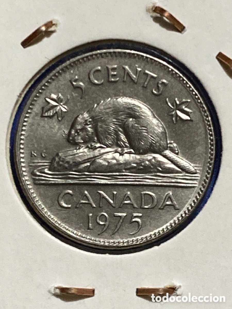 Monedas antiguas de Am&eacute;rica: Canada 5 centavos 1975 - Foto 2
