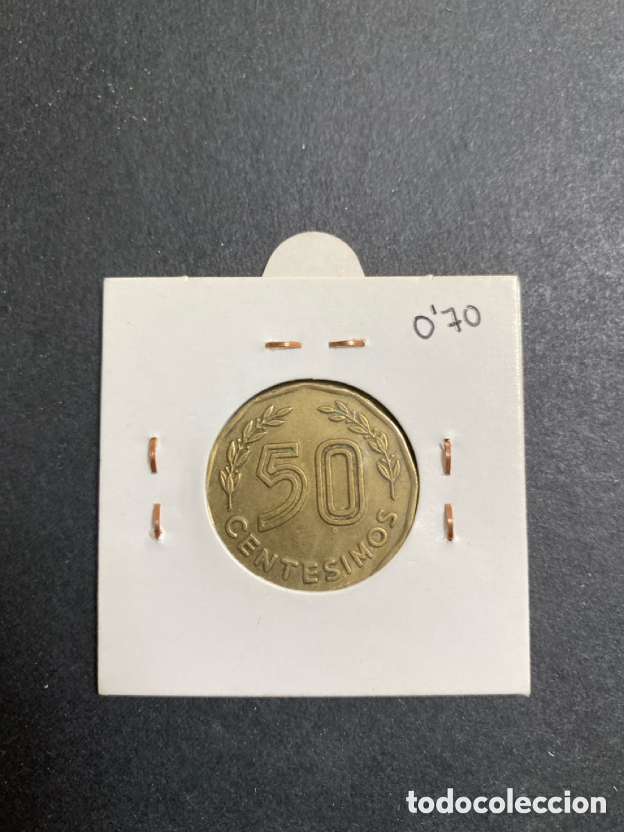 Monedas antiguas de Am&eacute;rica: Moneda de Uruguay 50 cents - Foto 2