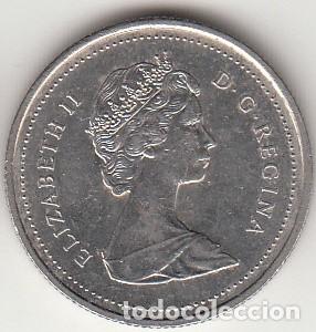 Monedas antiguas de Am&eacute;rica: CANADA - MONEDA DE 25 CENTS DE 1987 - Foto 2