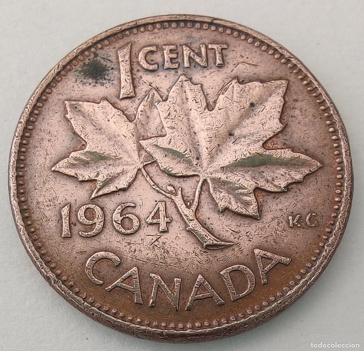 Monedas antiguas de Am&eacute;rica: Moneda de Canada. 1 Centimo. A&ntilde;o 1964. - Foto 1