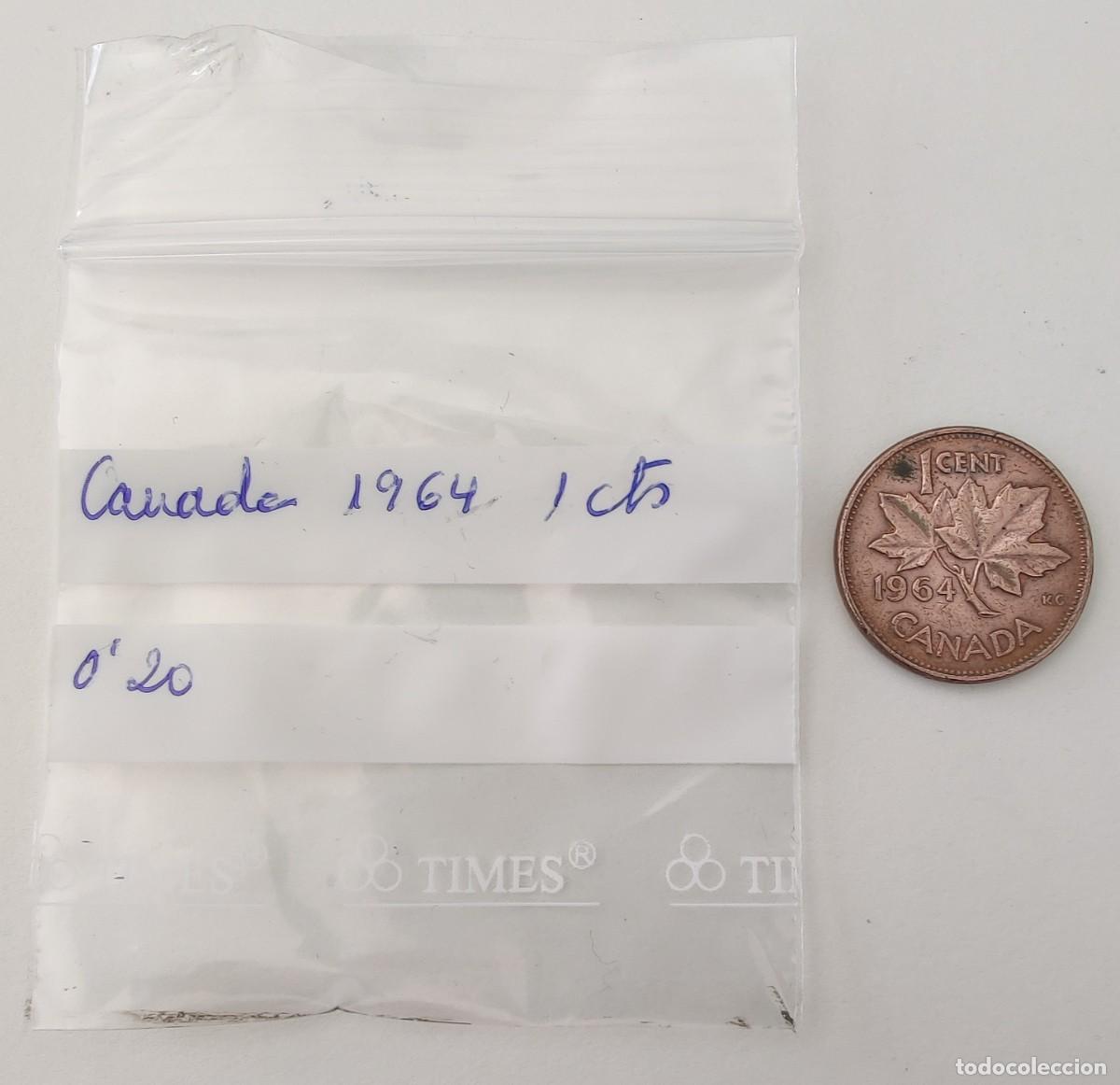 Monedas antiguas de Am&eacute;rica: Moneda de Canada. 1 Centimo. A&ntilde;o 1964. - Foto 2