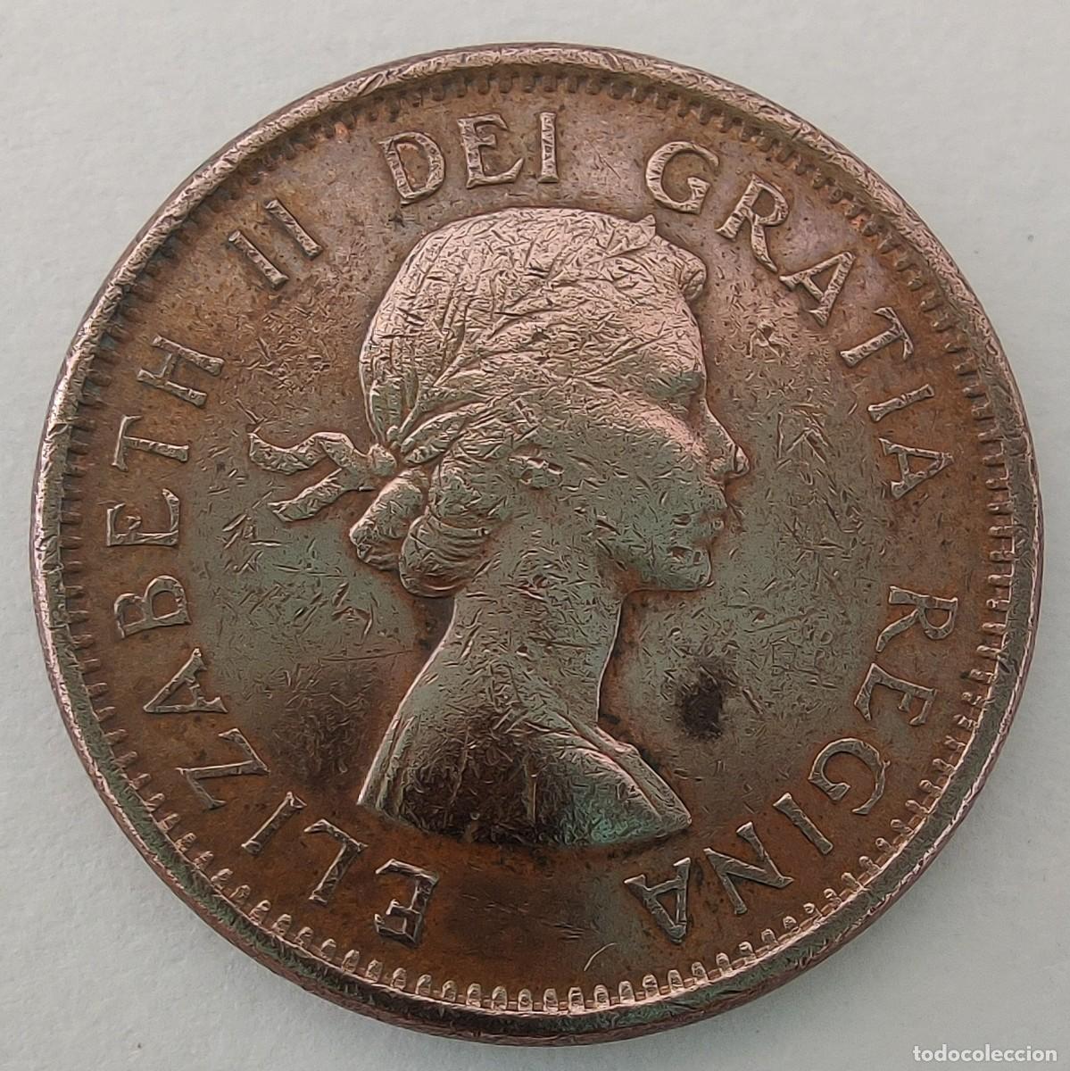 Monedas antiguas de Am&eacute;rica: Moneda de Canada. 1 Centimo. A&ntilde;o 1964. - Foto 4