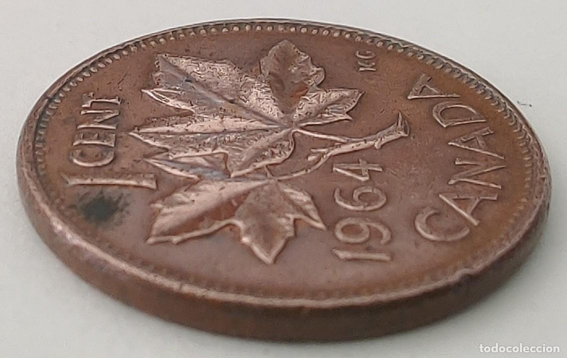 Monedas antiguas de Am&eacute;rica: Moneda de Canada. 1 Centimo. A&ntilde;o 1964. - Foto 5