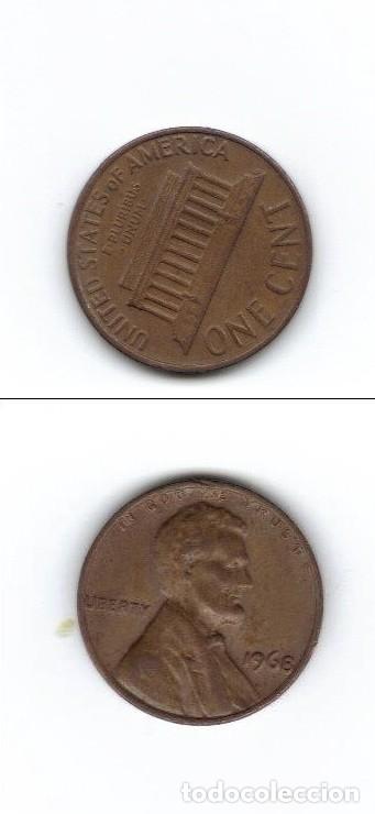 Monedas antiguas de Am&eacute;rica: Moneta Stati Uniti - One Cent del 1968