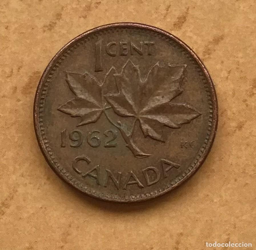 Monedas antiguas de Am&eacute;rica: 1 centavo de Canad&aacute;. A&ntilde;o 1962 - Foto 1