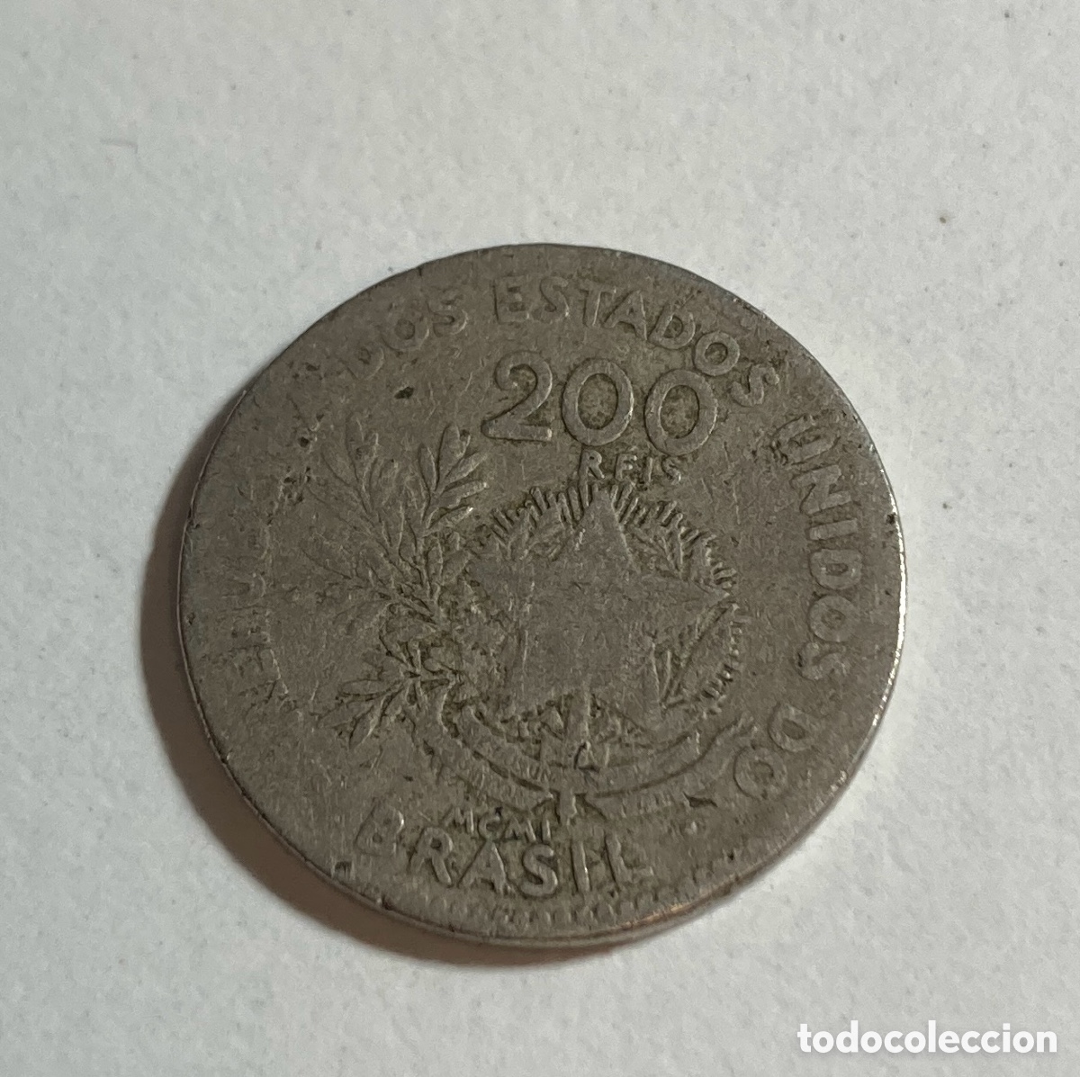 Monedas antiguas de Am&eacute;rica: 200 Reis Brasil 1910 - Foto 2
