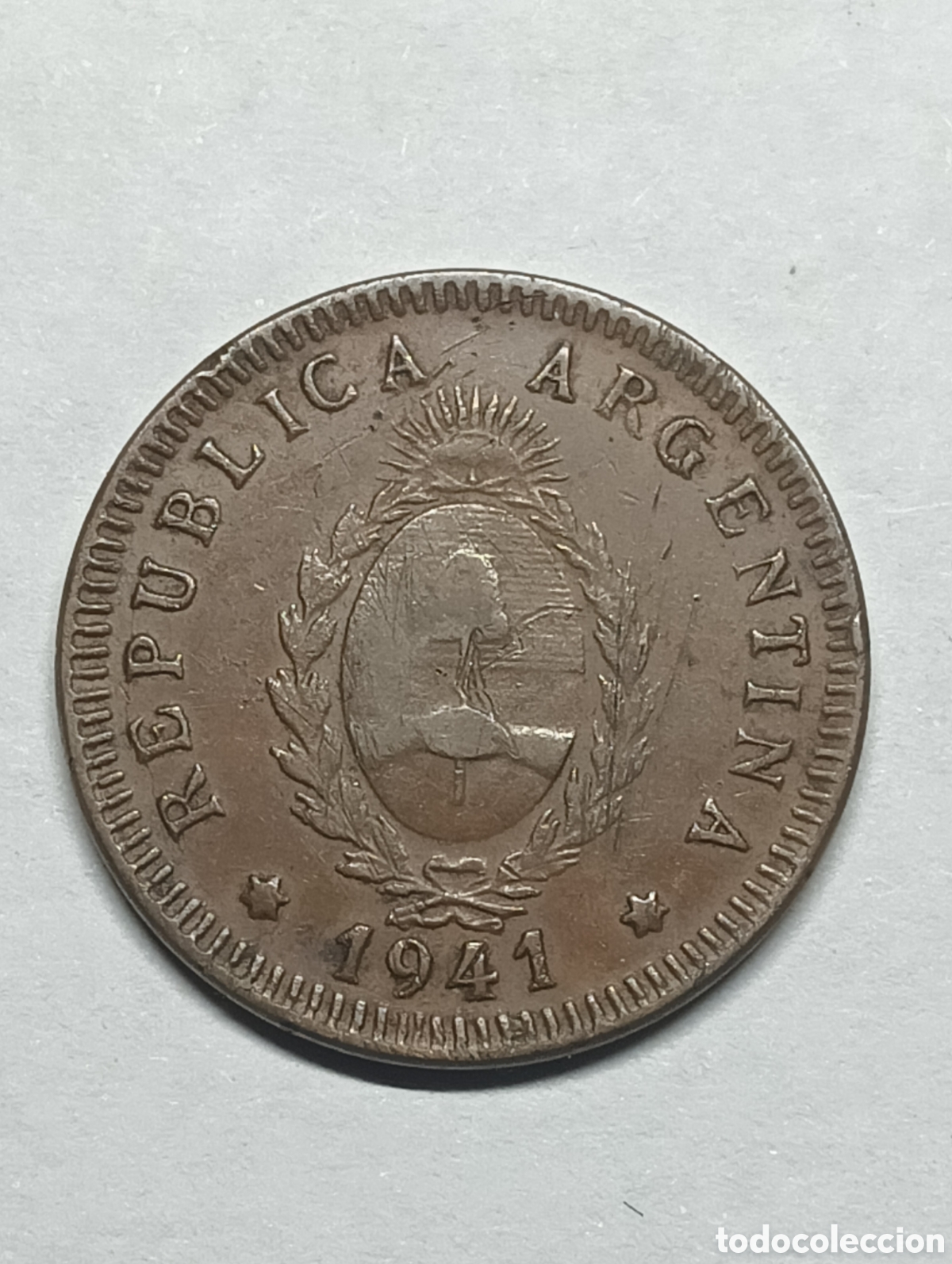 Monedas antiguas de Am&eacute;rica: Moneda 2 centavos 1941 Argentina - Foto 1