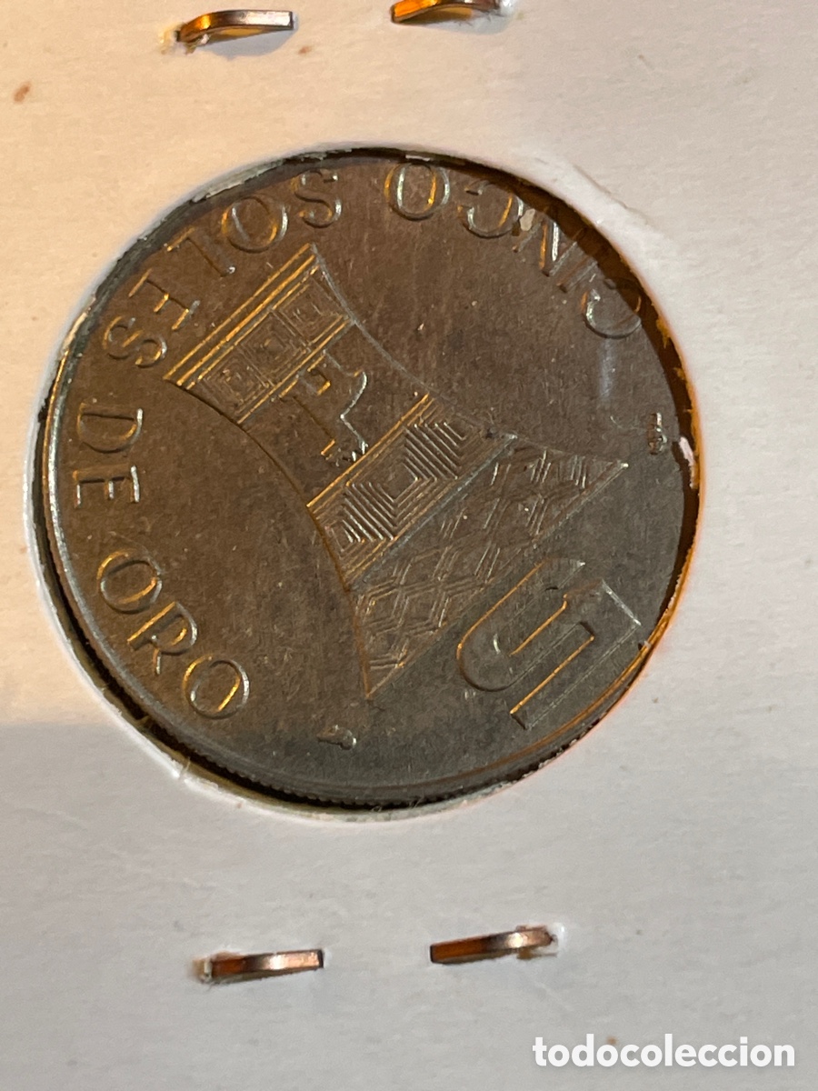Monedas antiguas de Am&eacute;rica: Peru 5 soles de oro a&ntilde;o 1969 - Foto 2